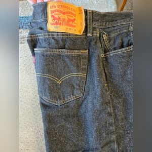 Levi's 501 Shrink To Fit Men's Dark Blue/Black  Straight Jeans, 36 X 36